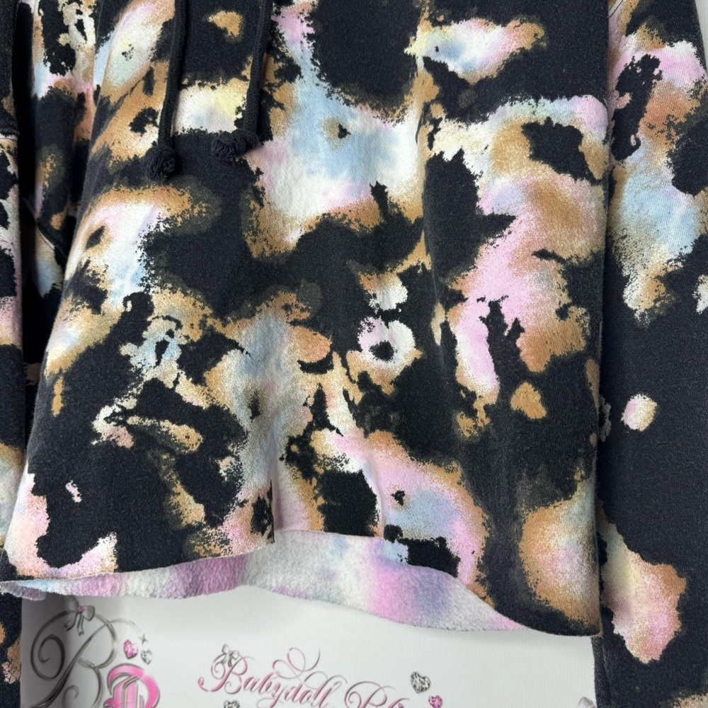 Wild fable sweater hoodie pull over crop tie dye camo pastel cotton candy fleece - Picture 10 of 10